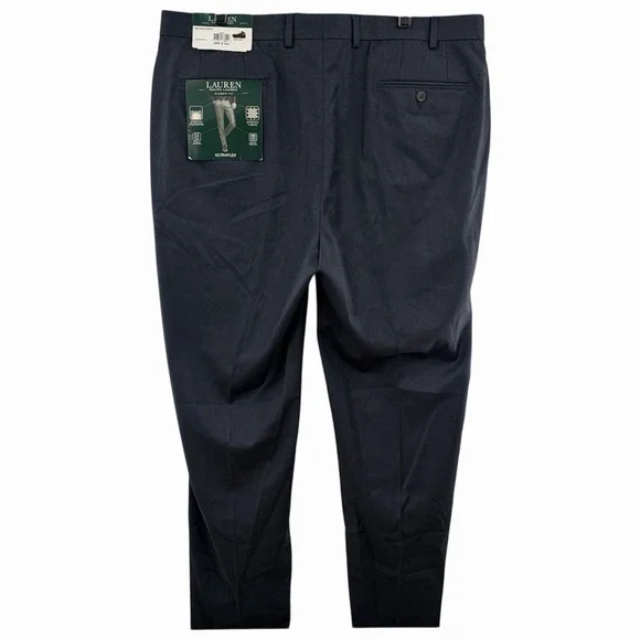 Lauren Ralph Lauren‎ Dress Pants Mens 39x34 Navy Classic Fit Ultraflex Stretch